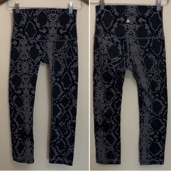 lululemon athletica Pants - Lululemon (Hi-Rise) Ziggy Snake Slate Black Coal 4